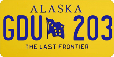 AK license plate GDU203