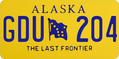 AK license plate GDU204