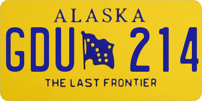 AK license plate GDU214