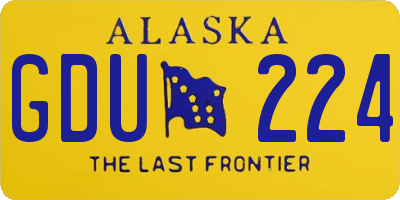 AK license plate GDU224