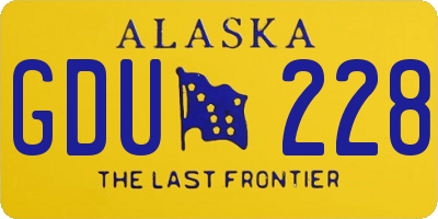 AK license plate GDU228