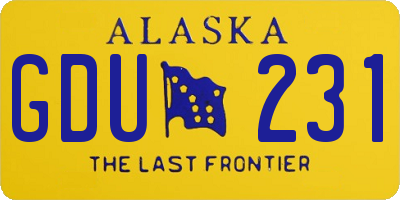 AK license plate GDU231