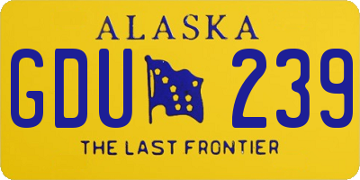 AK license plate GDU239