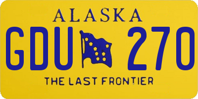 AK license plate GDU270