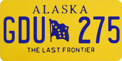 AK license plate GDU275