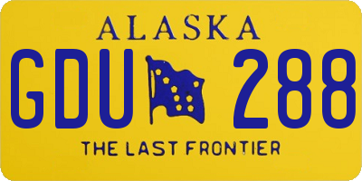 AK license plate GDU288