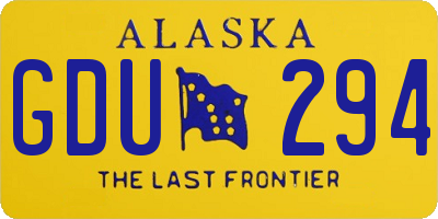 AK license plate GDU294