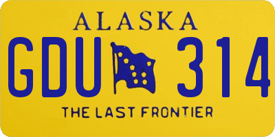 AK license plate GDU314