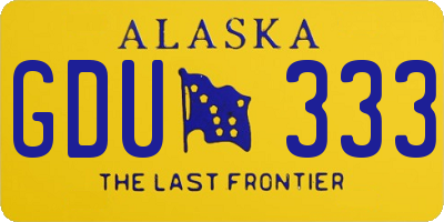 AK license plate GDU333