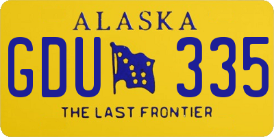 AK license plate GDU335