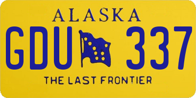 AK license plate GDU337