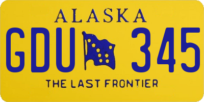 AK license plate GDU345
