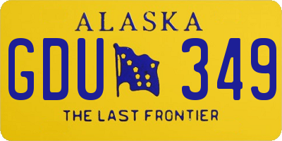 AK license plate GDU349