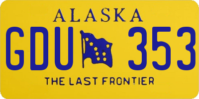 AK license plate GDU353