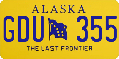 AK license plate GDU355
