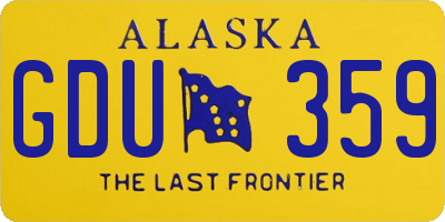 AK license plate GDU359