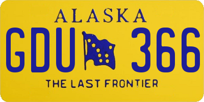 AK license plate GDU366