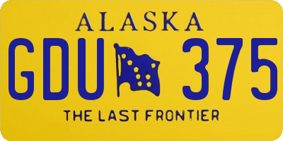 AK license plate GDU375