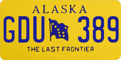 AK license plate GDU389