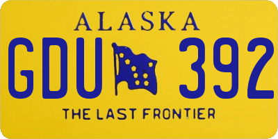 AK license plate GDU392