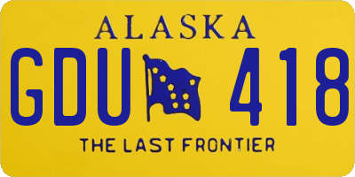 AK license plate GDU418