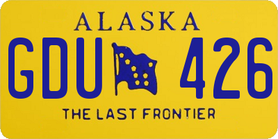 AK license plate GDU426