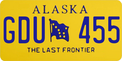 AK license plate GDU455