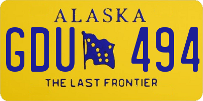 AK license plate GDU494