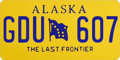 AK license plate GDU607