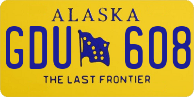 AK license plate GDU608