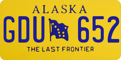 AK license plate GDU652