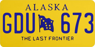 AK license plate GDU673