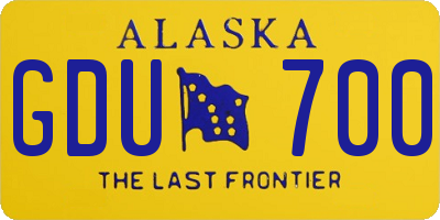 AK license plate GDU700