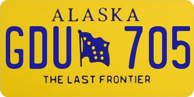 AK license plate GDU705