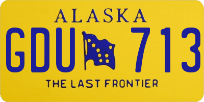 AK license plate GDU713