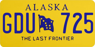 AK license plate GDU725