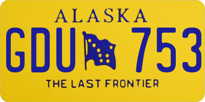 AK license plate GDU753