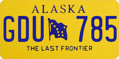 AK license plate GDU785