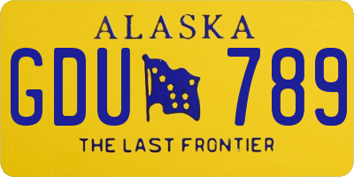 AK license plate GDU789