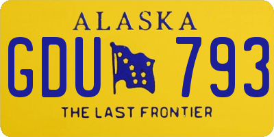 AK license plate GDU793