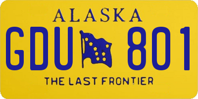 AK license plate GDU801