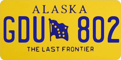 AK license plate GDU802