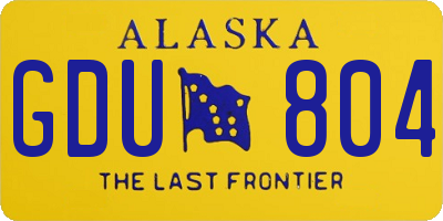 AK license plate GDU804