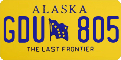 AK license plate GDU805