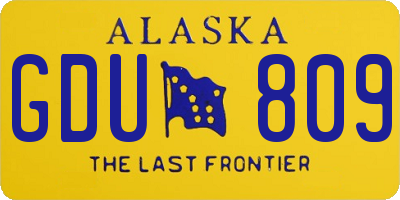 AK license plate GDU809