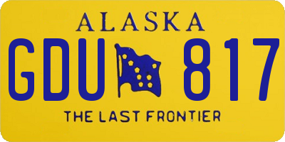 AK license plate GDU817