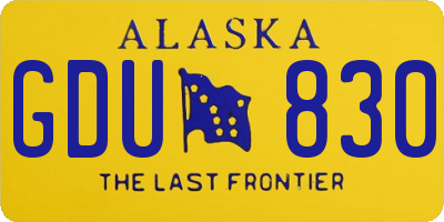AK license plate GDU830