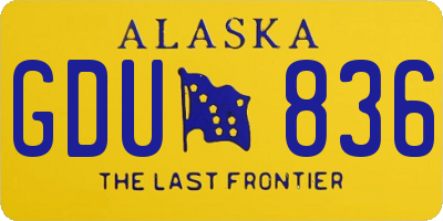 AK license plate GDU836