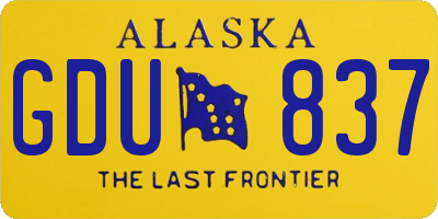 AK license plate GDU837