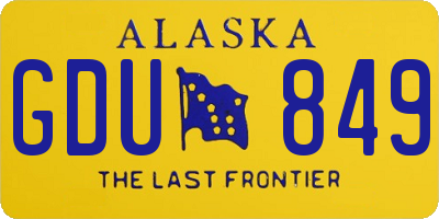 AK license plate GDU849